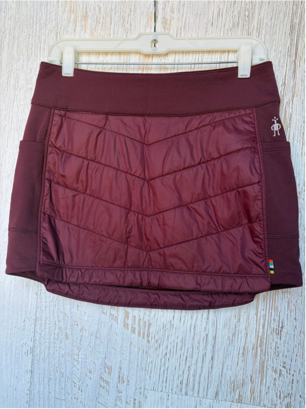 Women's Smartwool Quilted Mini Skirt Size S Burgundy